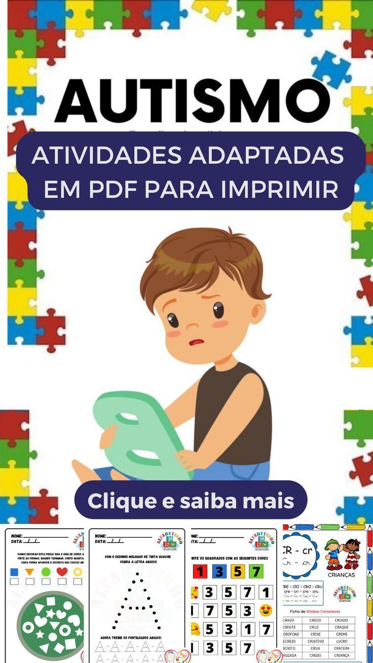 Autismo – atividades autistas educação infantil